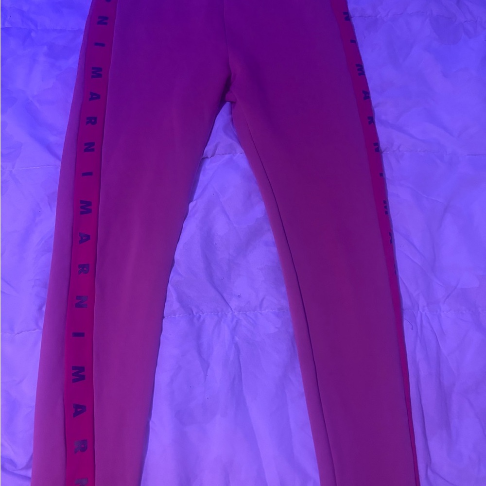 Marni Kids Pink Logo Side Leggings